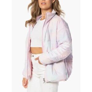 Juicy Couture Avalon Women's Puffer Jacket Cotton Candy Pastel Pink Blue Size XS